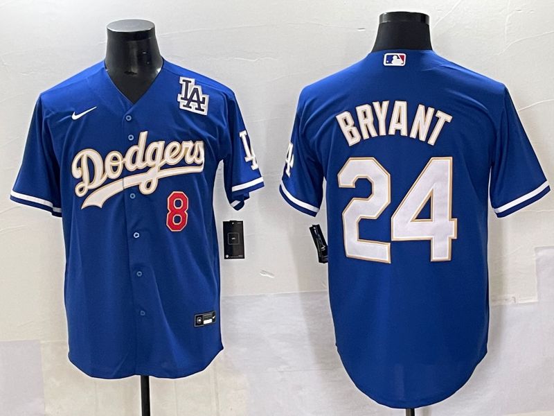 Men 2025 Los Angeles Dodgers #24 Bryant Blue gold Nike MLB Jersey style 7077->los angeles dodgers->MLB Jersey
